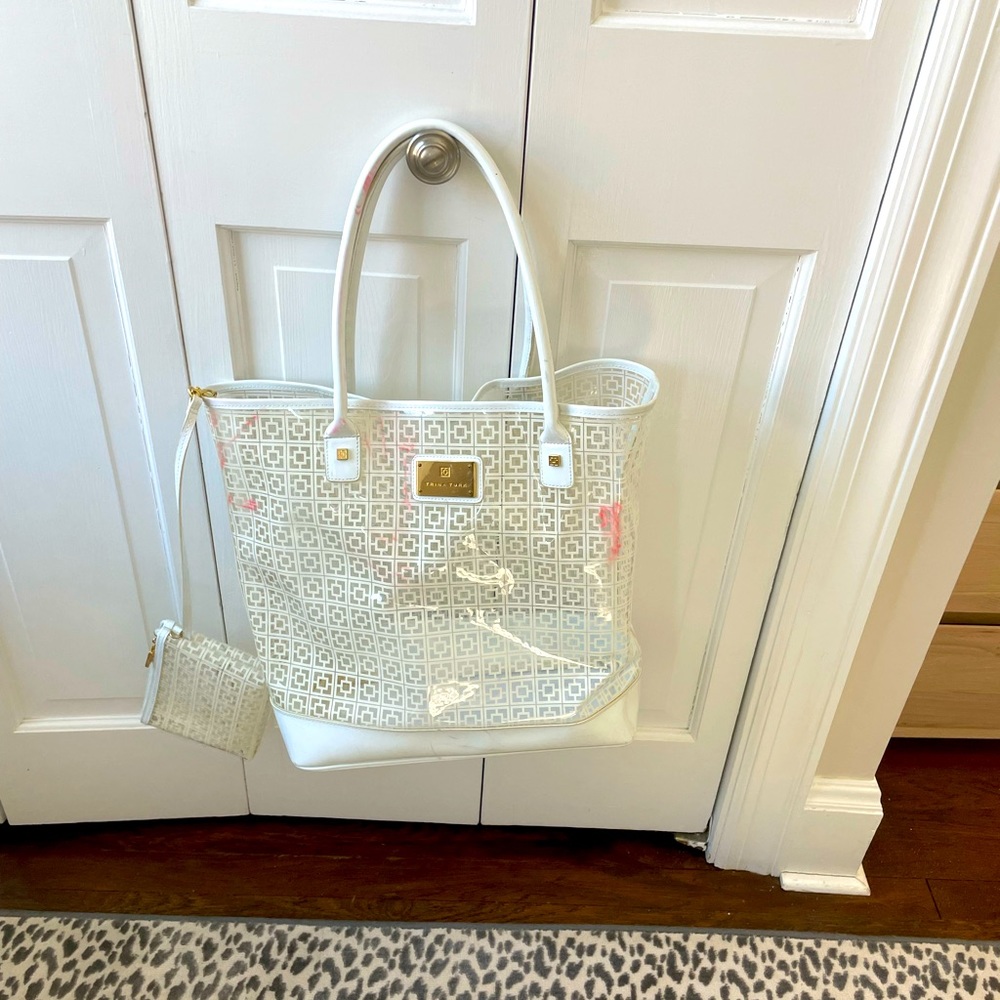 Trina Turk White Summer Beach Tote